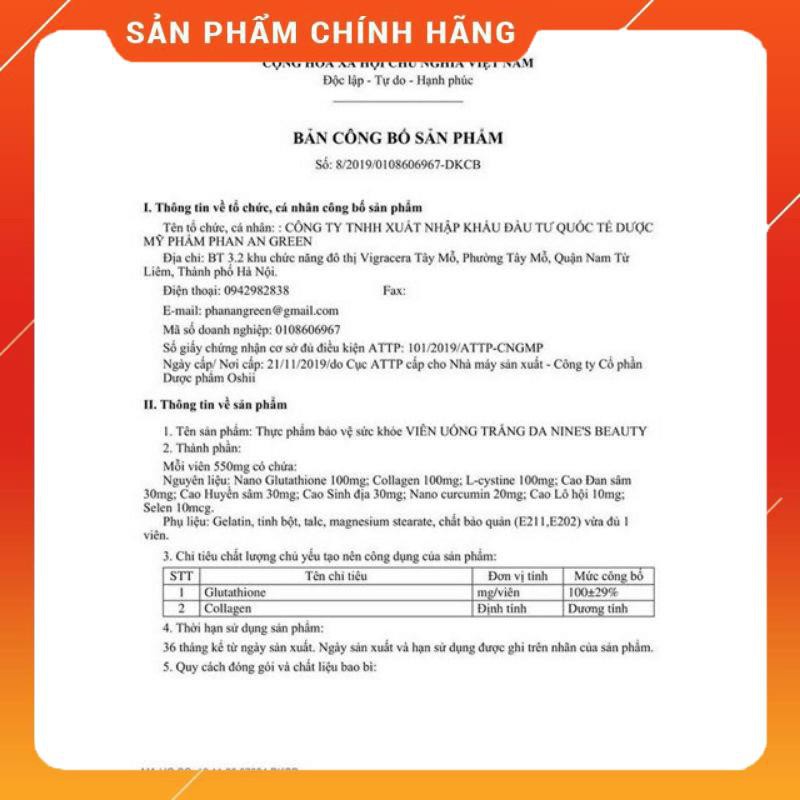 Viên uống trắng da Nine's Beauty | BigBuy360 - bigbuy360.vn