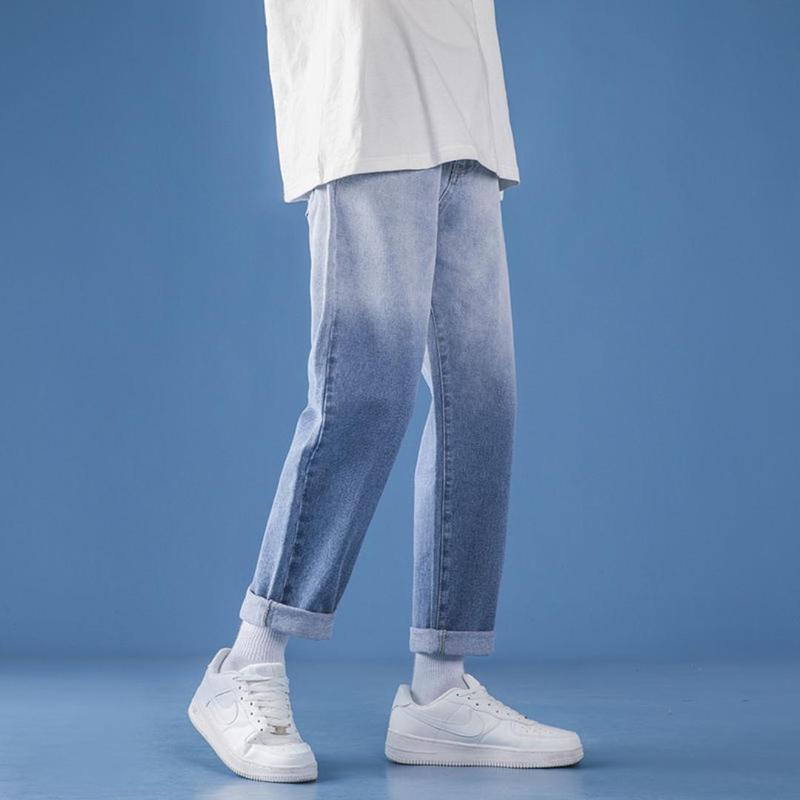 Quần Jean Nam Dáng Dài Ống Suông Loang 2 Màu Hot Hit Vải Jean Co Dãn Không Nhăn Không Xù Màu Xanh Tại Gen Z Store HN