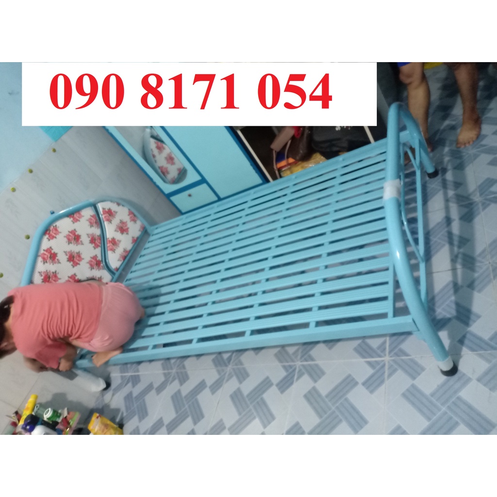 giường sắt đơn, giường sắt dày dặn 80cm 1m 1m2 1m4 1m6 1m8 dài 2m bảo hành 2 năm