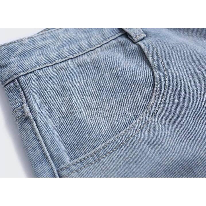 Quần jeans baggy dáng suông , ống rộng nam nữ , không phai màu phong cách Hàn Quốc - Hàng loại đẹp nhất của shop