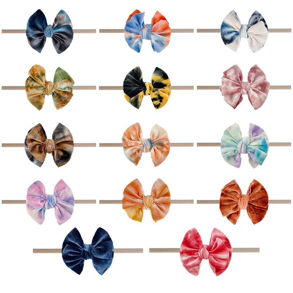 Băng Đô Cài Tóc Bằng Nylon Co Giãn Mềm Mại Hình Nơ Thời Trang