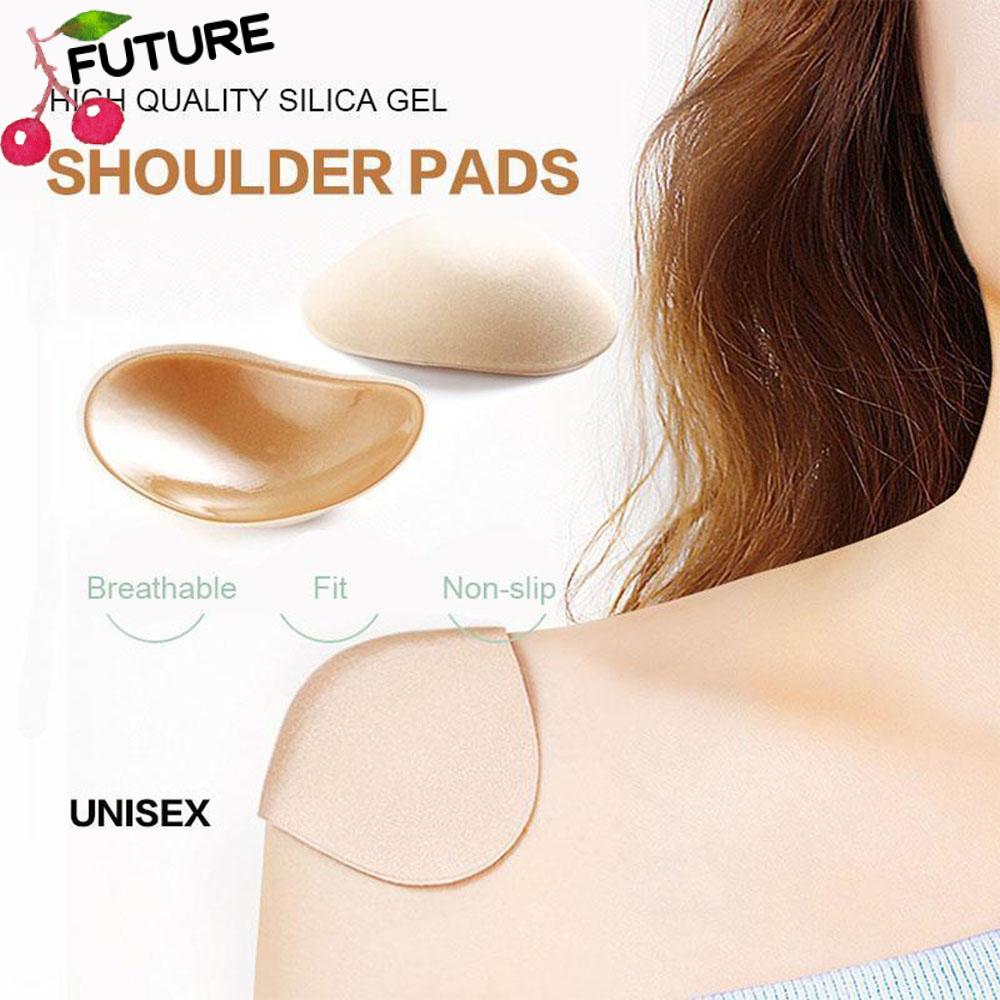 Bộ 2 Đệm Vai Silicone Mềm Vô Hình Tăng Chiều Cao 2 Trong Suốt Chống Trượt Cho Unisex