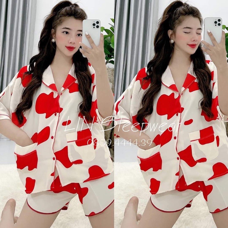 [hàng bán shop]bộ mặc nhà pijama lụa mango cực phẩm mùa hè yêu thương