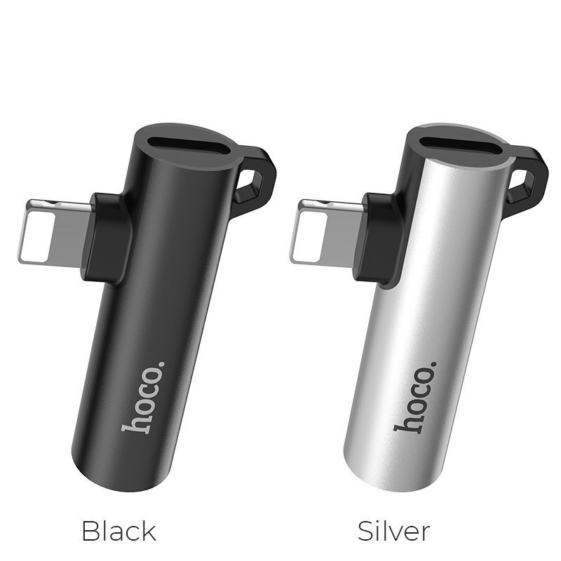 Cổng chia/Jack Chuyển Hoco LS21 Ligthning ra Audio 3.5mm + Lingthning Giắc cho điện thoại iPhone 7/8Plus/X/Xs/XsMax/ip11