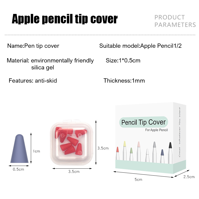 Set 8 Đầu Bút Cảm Ứng Thay Thế Cho Apple Pencil 1st 2nd
