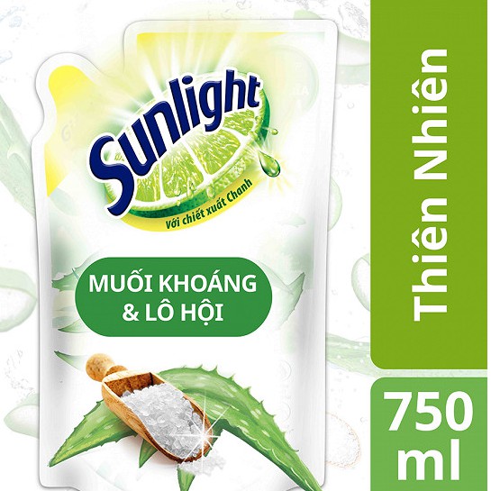Túi rửa chén Sunlight Trà Xanh, Chanh, Thiên Nhiên 750g