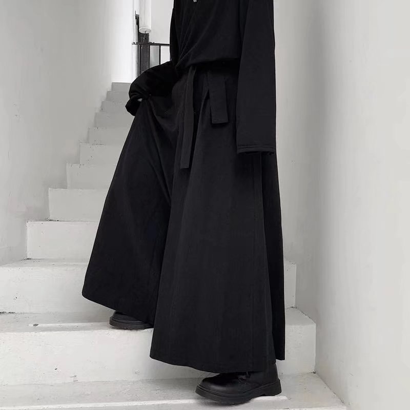 Quần culottes Màu Đen Phong Cách Nhật Bản Cho Nam