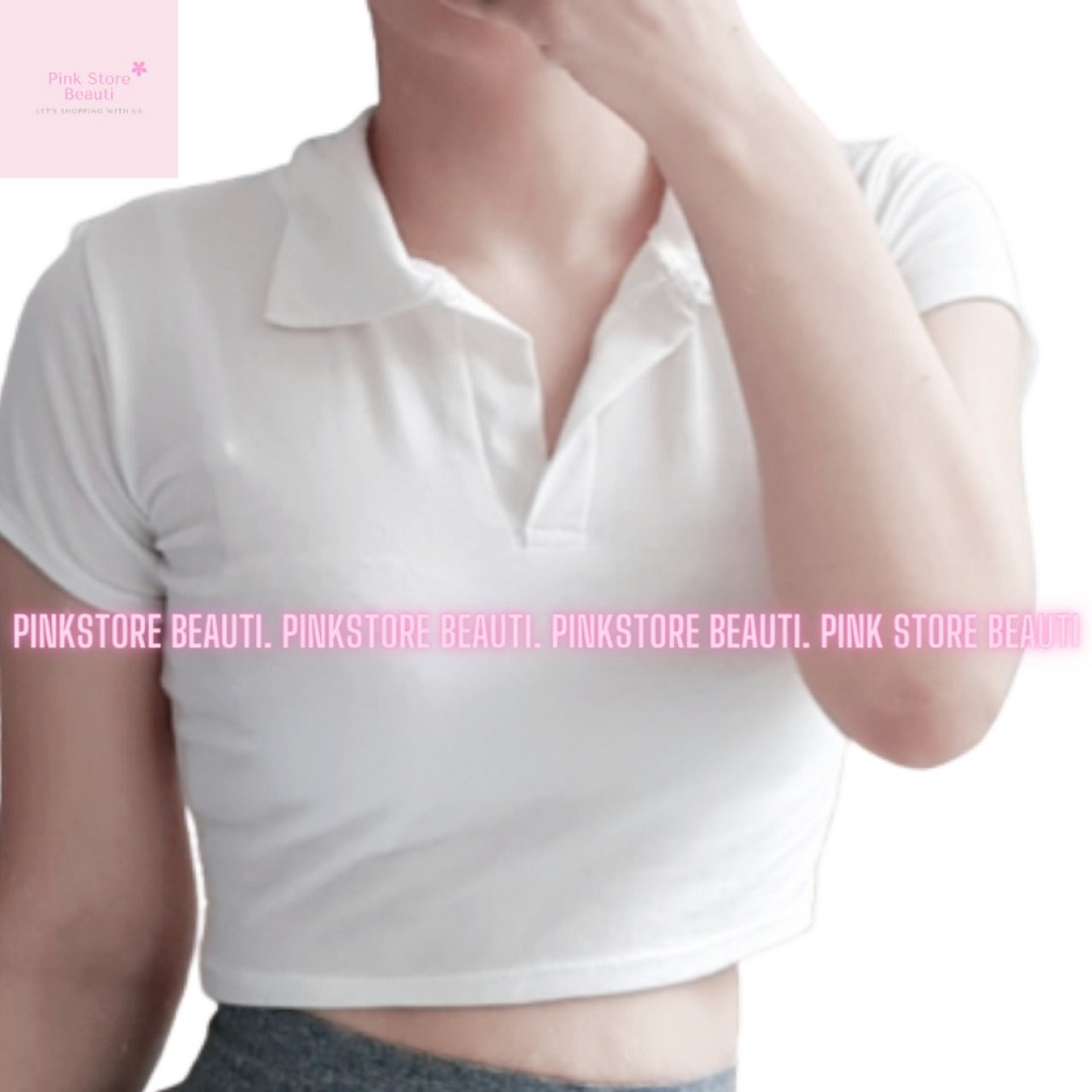 Áo CROPTOP cổ bẻ POLO nữ 100% cotton co giãn 4 chiều ôm dáng cực đẹp | BigBuy360 - bigbuy360.vn