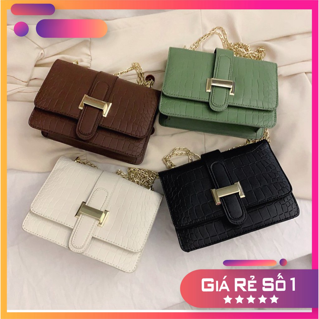 Túi xách nữ đeo chéo vân da cá sấu khóa chữ H trẻ trung thanh lịch TX26 túi đeo vai - TX Chip Xinh