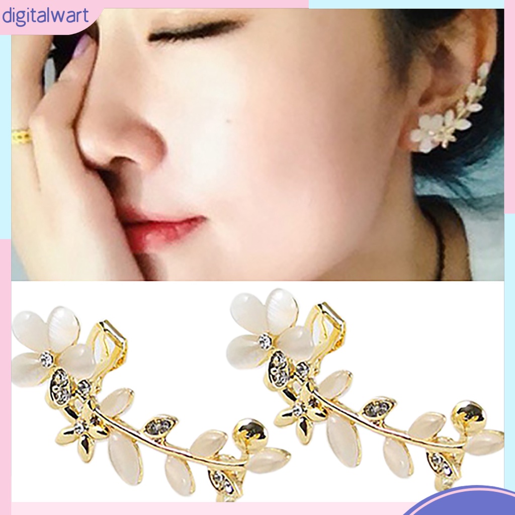 Khuyên kẹp vành tai hình hoa đính đá xinh xắn cho nữ