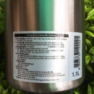 BÌNH ĐỰNG NƯỚC BẰNG THÉP KHÔNG GỈ LOCK&LOCK