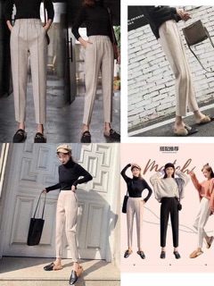 Quần baggy mì dạ gân giữa
