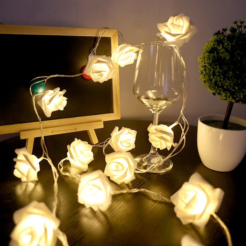 Dây đèn LED 40 bóng dài 4m hình hoa hồng trang trí tiệc Giáng Sinh