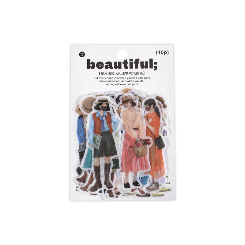 Flowertree 40 Sticker Dán Hình Cô Gái Trang Trí Scrapbook