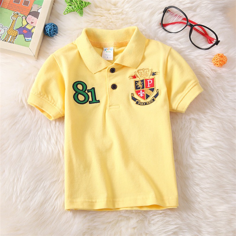 Kids shirt Boy Polo shirt Embroider Lapel Cotton Children Clothing Korean Fashion wear Ready Stock
