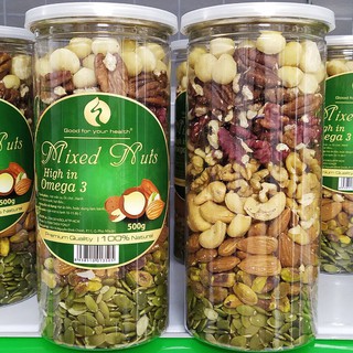 Mixed nuts 8 loại hạt dinh dưỡng Macca, Óc Chó Vàng, hạt Hồ Đào , Hạt Điều, Hạnh Nhân, Dẻ Cười, Bí Xanh, Hồ đào