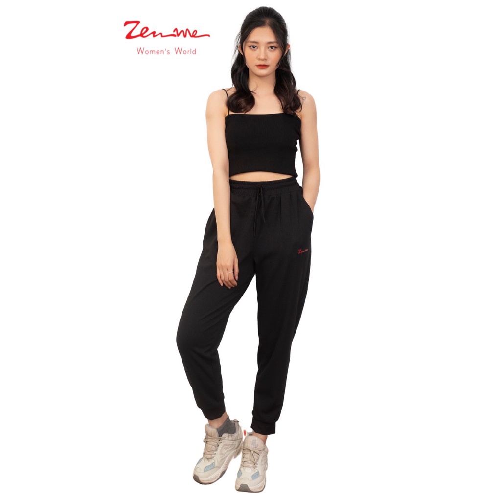 Quần jogger nữ Zen Me ống bo năng động vải hạt ngô dày dặn thu đông cạp chun ôm dáng