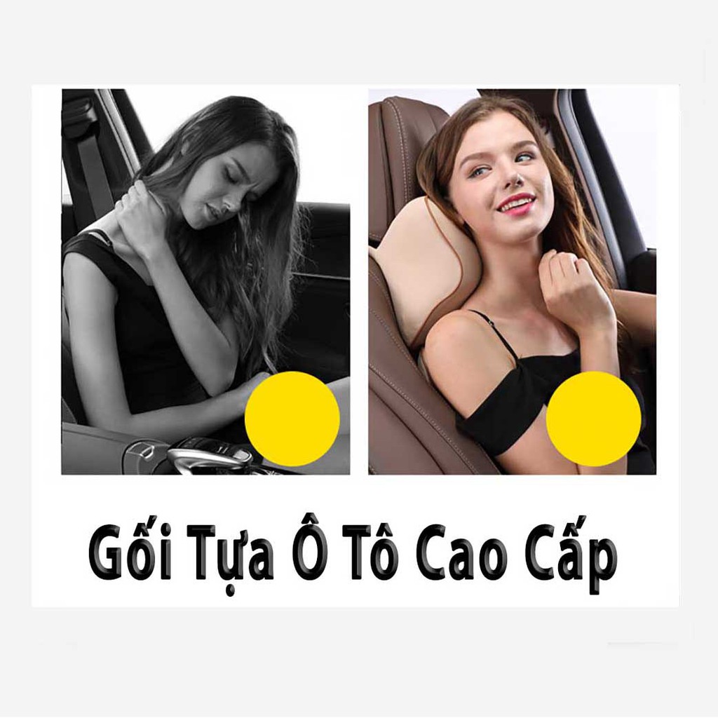 Gối Tựa Đầu Ô Tô Bằng Cao Su Non - Nhận Ngay Túi Thơm Treo Xe Khi Mua 2 Gối