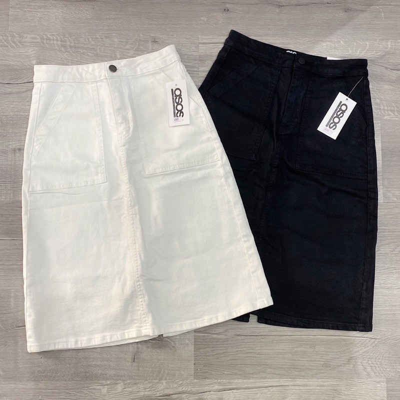 [Mã FADIRECT20 giảm 20K đơn 150K] Chân váy jeans midi Asos form chuẩn xinh, lưng cao trên rốn (hình thật) | BigBuy360 - bigbuy360.vn