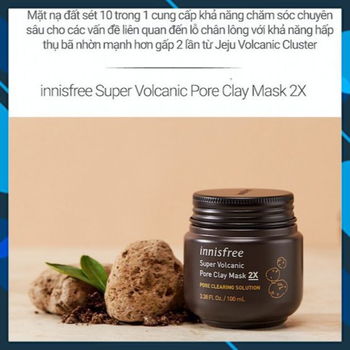 Siêu mặt nạ chăm sóc lỗ chân lông innisfree Super Volcanic Pore Clay Mask 2X 100ml - White Store
