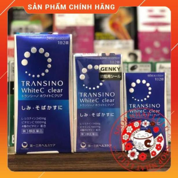 VIÊN UỐNG TRẮNG DA, MỜ NÁM TRANSINO WHITE C 60/120/240 VIÊN NHẬT BẢN (Japan Domestic)