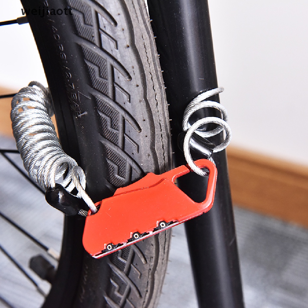 weijiaott Bicycle Code Lock Bike Anti-theft 3 Digital Security Lock Cable Password Lock WT