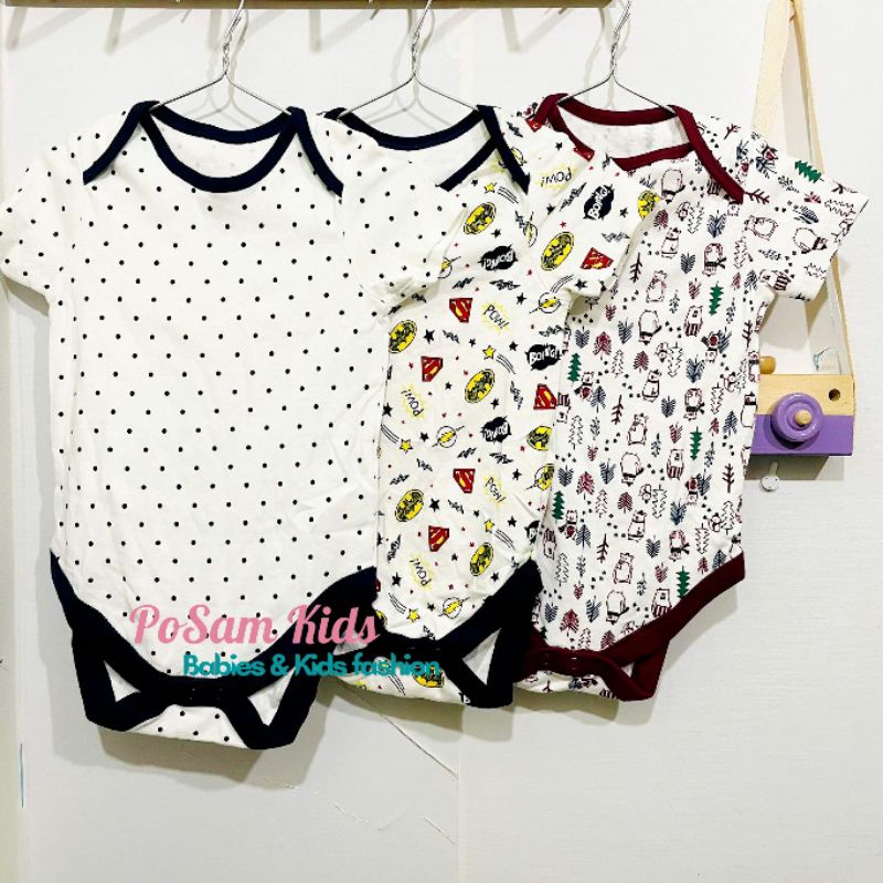 (Chọn mẫu)(Size 18-24m) Bodysuit, body chip cộc tay cho bé trai bé gái, hàng xuất xịn - PoSam Kids