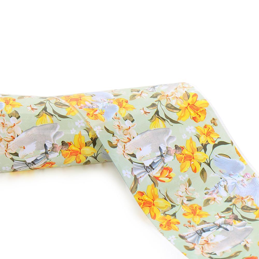 JUNE Bộ 10 Miếng Dán Trang Trí Móng Tay Màu Hồng Xanh Lá