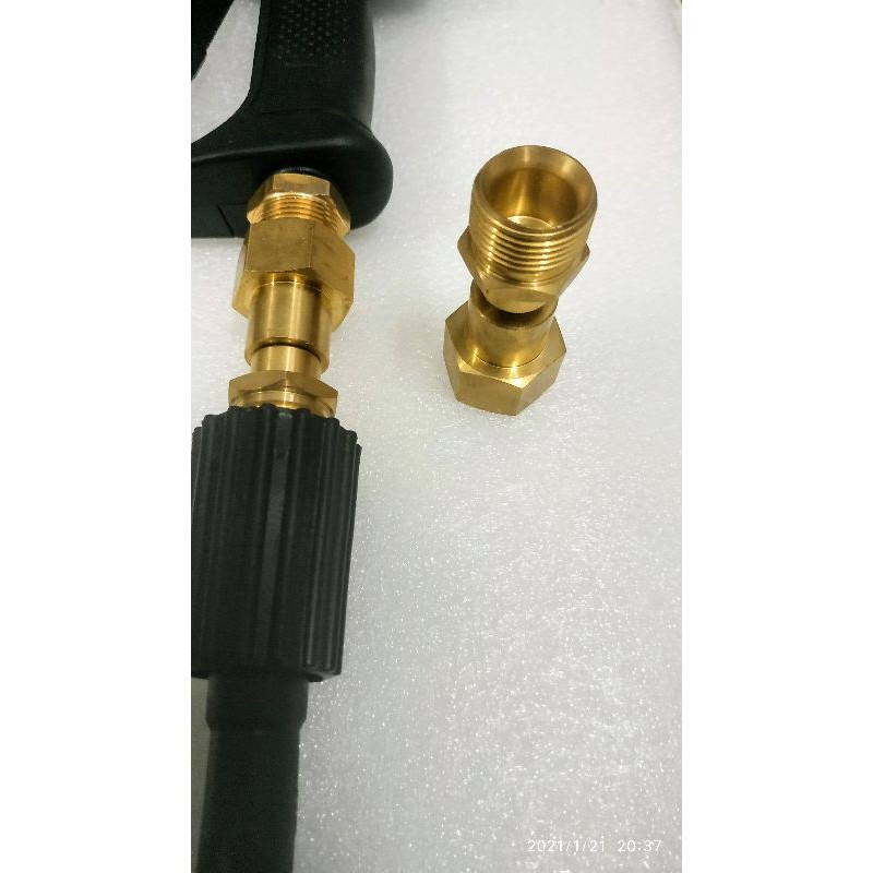 Bộ khớp nối chống xoắn dây rửa xe chân ren 22mm.