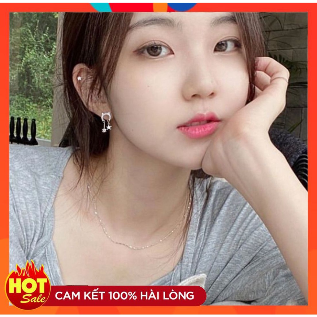 [CÓ SẴN] BÔNG TAI KHUYÊN TAI HÌNH ĐẦU MÈO SAO ĐÍNH ĐÁ TUA RUA XINH XẮN DỄ THƯƠNG HÀN QUỐC221BT041