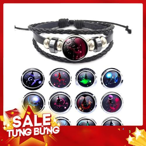 Vòng Đeo Tay Bằng Da Có Biểu Tượng 12 Cung Hoàng Đạo Kim Ngưu - Qùa lưu niệm