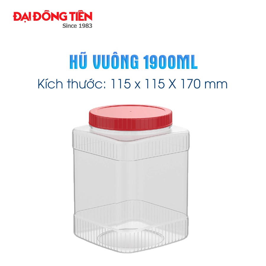 Hũ Nhựa Vuông Đại Đồng Tiến Nhiều Mẫu 180ml - 1100ml - 1230ml - 1900ml - 2400ml