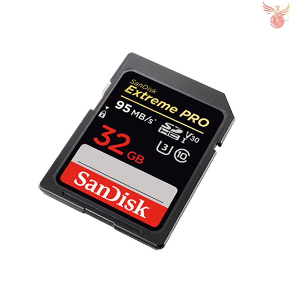 Thẻ nhớ SD SanDisk Extreme Pro SDHC 32GB U3 C10 V30 4K với tốc độ siêu nhanh đọc 95MB / giây và ghi 90MB / giây