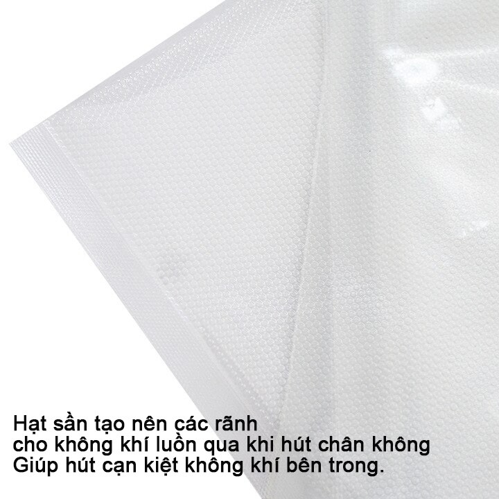 Bộ 100 Túi Một Mặt Nhám Hút Chân Không 17x25cm