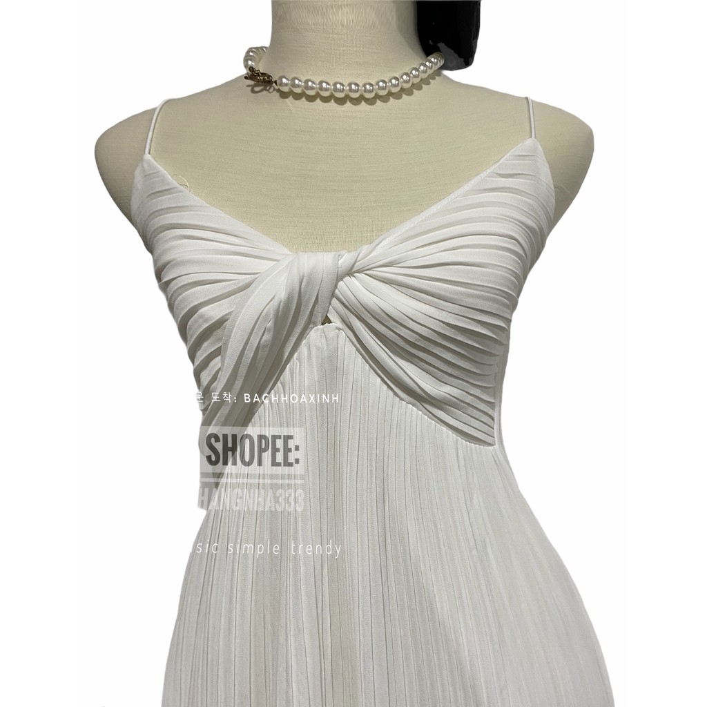 CÓ SẴN || Đầm 2 dây dập ly xoắn ngực sang trọng form dài basic Ulzzang | BigBuy360 - bigbuy360.vn
