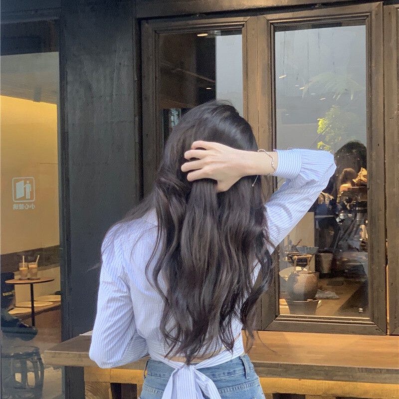 Áo kiểu IELGY dáng ngắn phong cách Hàn Quốc thời trang mùa hè xinh xắn dành cho nữ