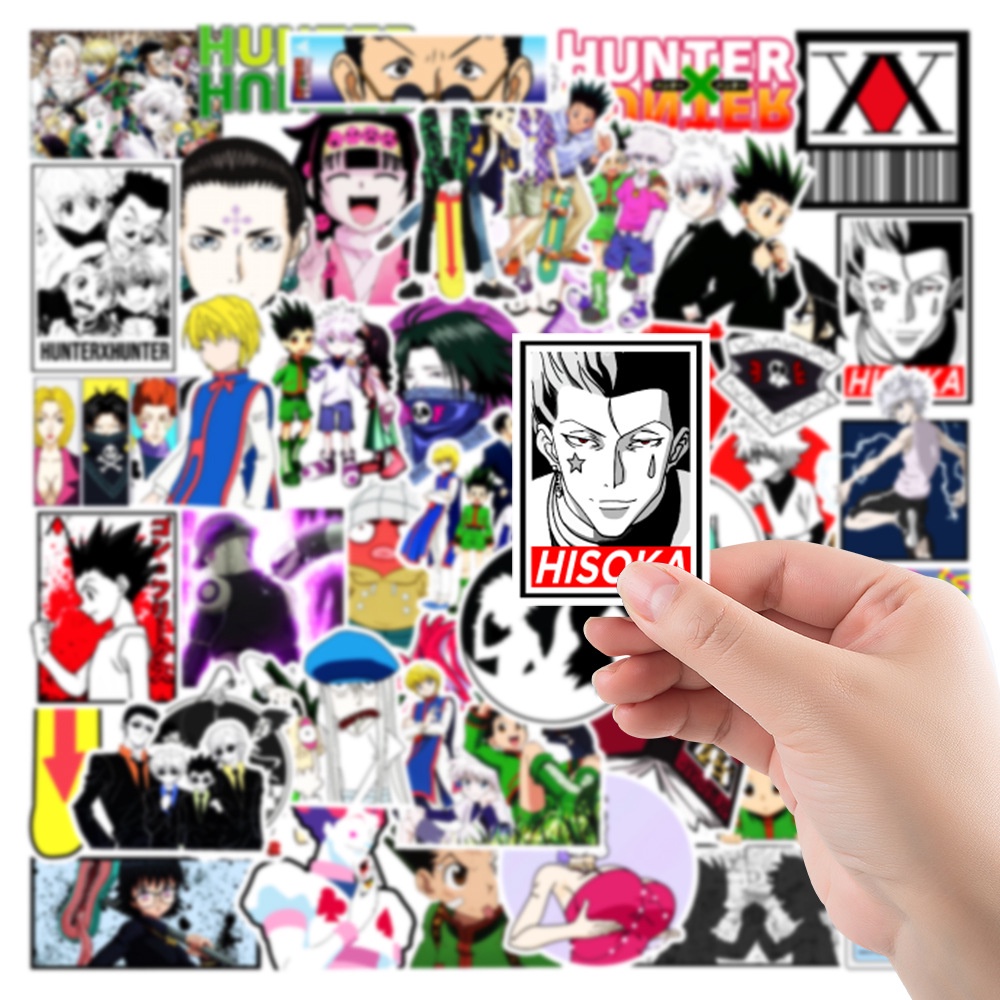 50 sticker cute chống nước dán mũ nón bảo hiểm MẪU HOẠT HÌNH THỢ SĂN 50 hình dán graffiti dán cốc nước xe hơi