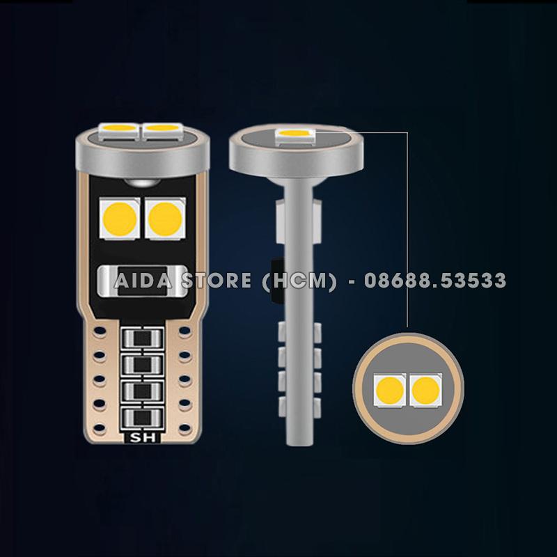 Bóng LED T10 6SMD DẸT-3D 3030 DC12v max sáng lắp demi, xi nhan hoặc các vị trí khác cho xe máy, ô tô