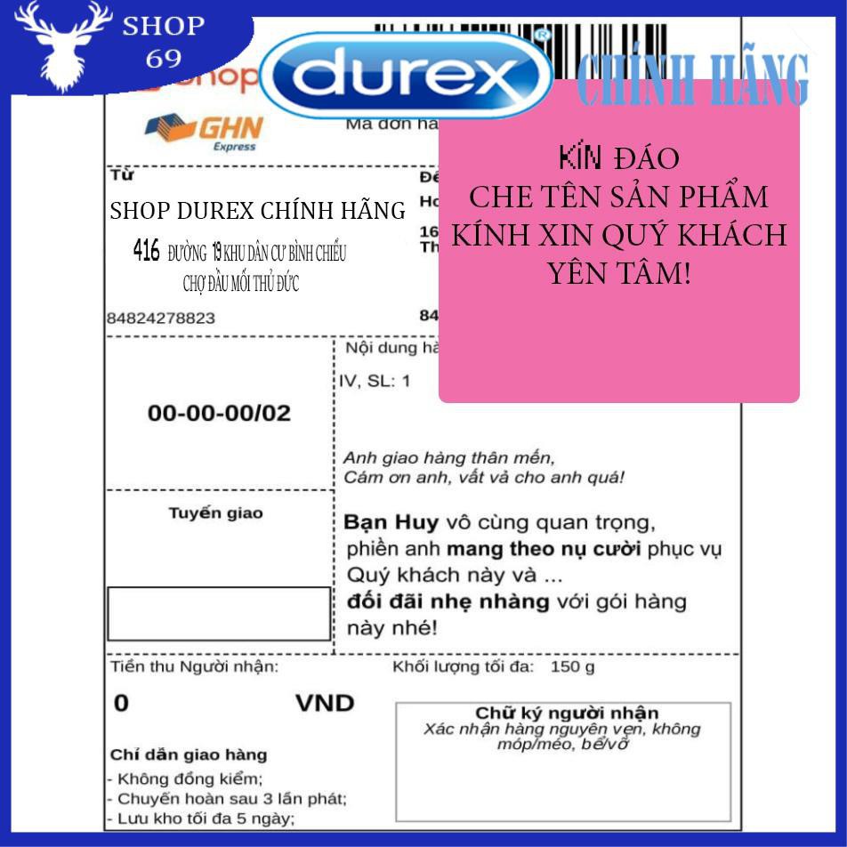 (Che tên) (DUREX SIÊU MỎNG) Bao cao su DUREX Fetherlite Ultima siêu mỏng (03bao BCS Durex /01hộp)