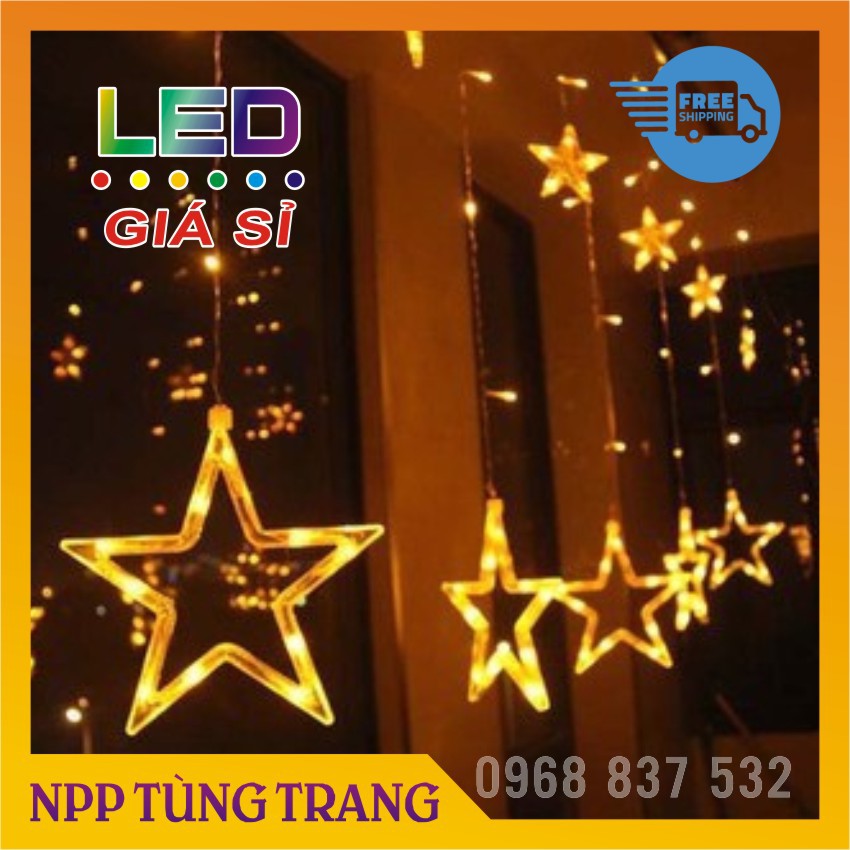 Đèn led trang trí hình ngôi sao dạng rèm