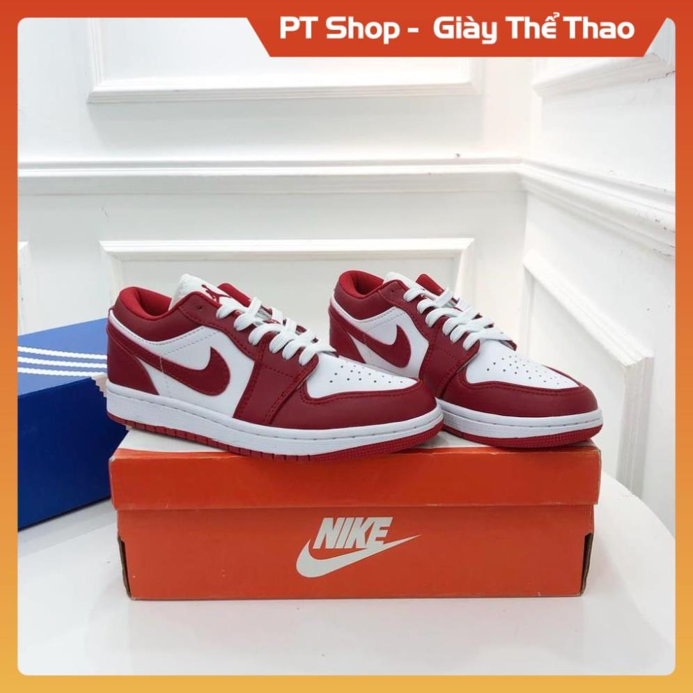 [Hàng Tôt + FreeShip] Giày Sneaker JD1 Cổ Thấp Màu Đỏ Trắng Xịn Sò, Giầy JD nam nữ Hot hít