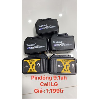 pin đóng makita , dewalt 9ah