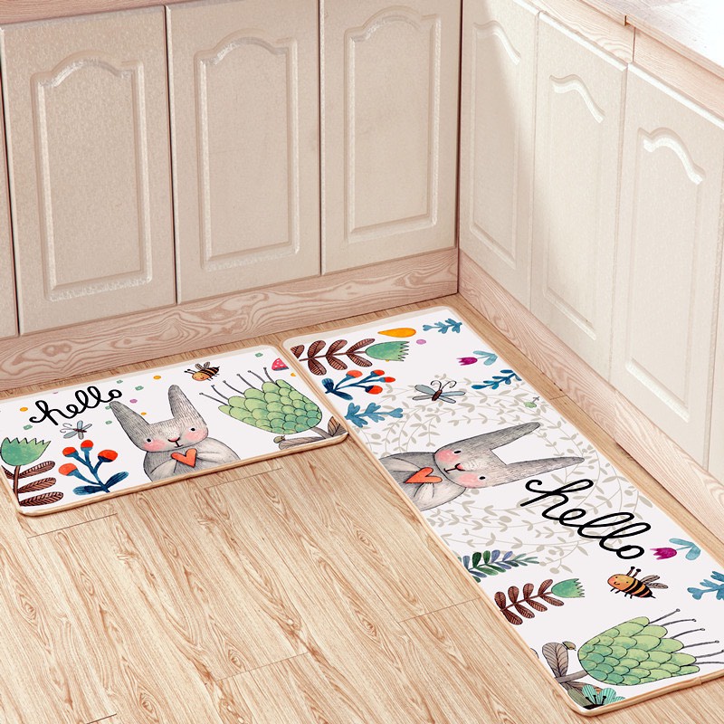 Thảm lau chân nhà Bếp chùi chân trải sàn hình thú phòng khách phòng tắm 3d chống trượt cao cấp đế cao su hút nước 88201