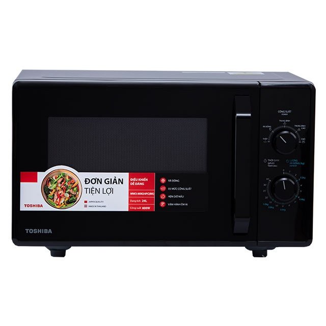 Lò Vi Sóng Toshiba MW2-MM24PC(BK)- 24L - Xuất Xứ Thái Lan - Nấu, Hâm,Rã đông- Hàng Chính Hãng, Bảo Hành 12 tháng