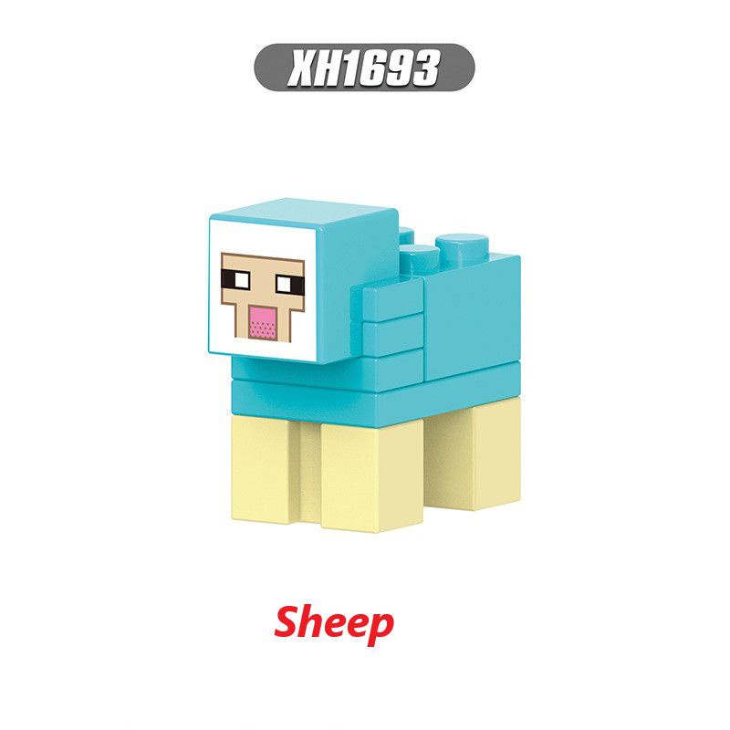 Minecraft kid toy Alpaca Puffer Lava Monster Moo Flower Skull Horse Building Blocks Toys gift