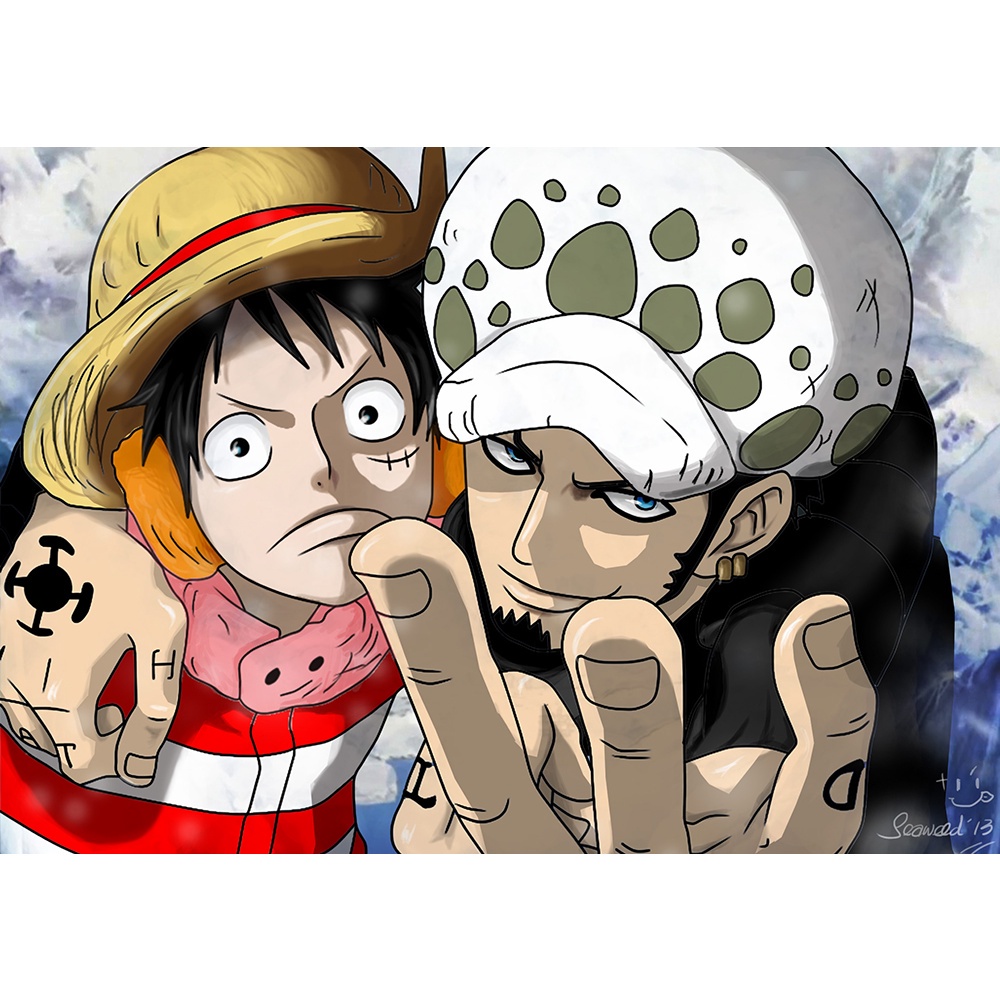 Poster A4 dán tường Anime, decal 21x30 trang trí có keo one piece wallpaper (148), nhận in theo yêu cầu