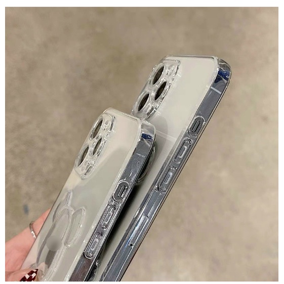 Ốp lưng silicon trong Gấu bearbrick dành cho iphone 14,   7 plus, 11,11 Pro max, 12,13 Pro , 13Promax, Siêu dễ thương