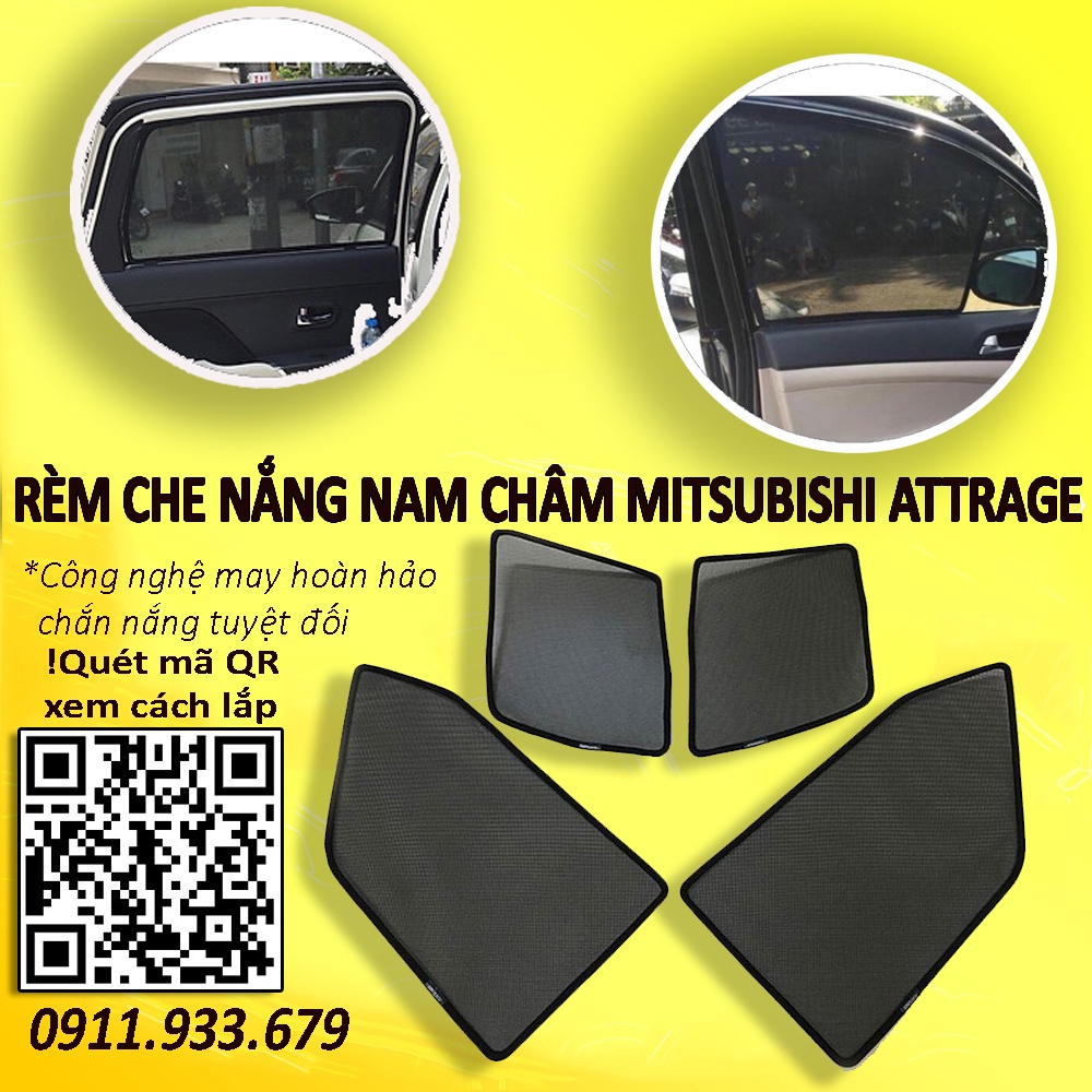 🔥HCM- Rèm che nắng nam châm xe Mitsubishi Attrage 2016 đến 2021, rèm loại 1, nam châm hút chặt