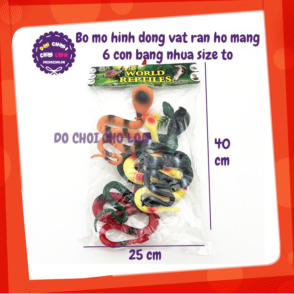 Đồ chơi mô hình 6 CON rắn hổ mang World Reptiles 666M33 - KhaDiTOYS - Đồ chơi mô hình động vật bò sát