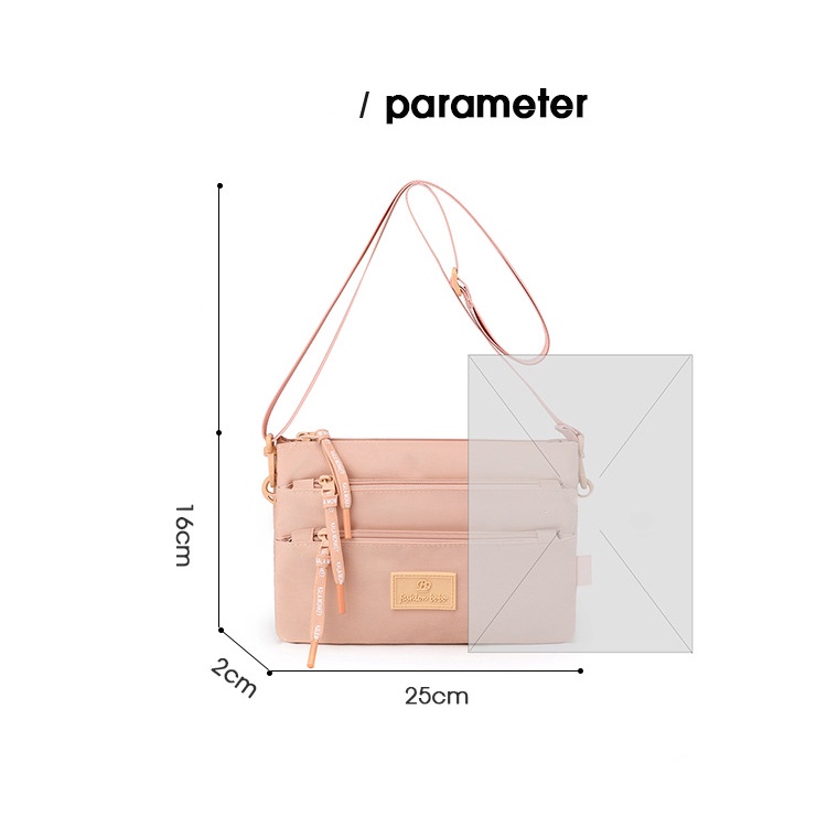 Túi Đeo Chéo Nữ Messenger Chất Liệu Polyester Hàng Nhập Khẩu Dùng Tiện Lợi 8847